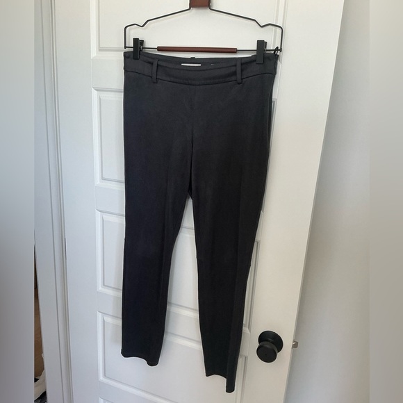 Babaton Straight Leg Suede Material Pants - Grey - Picture 1 of 3